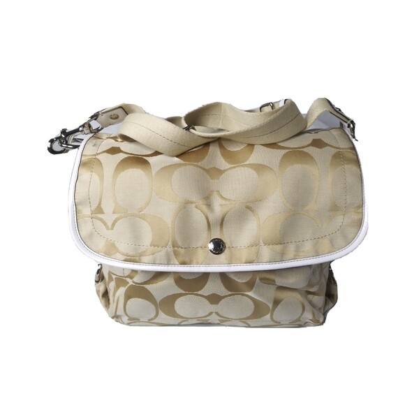 Coach Daisy Signature Messenger Bag F16557 Light Khaki & White - Picture 3 of 12